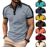 Riolio Men's Lapel Fashion plus Size Twill Cotton Men's T-shirt Polo Shirt