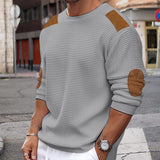 mens fall fashion Autumn and Winter New Men's Sweater round Neck Long Sleeve Stitching Pullover Sweater Slim Sweater