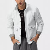 Autumn and Winter Men's Casual plus Size Men's Long-Sleeved Fashion Jacket Workwear Jacket Stand Collar