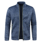 Riolio Autumn Winter Men's Zipper Knit Long Sleeves Thin Cashmere Fashion Top Sweater Coat