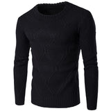 man outfit 2024 Men's round Neck Rhombus Sweater Fashion Thickened Pullover Long Sleeve Youth Sweater