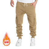 Autumn and Winter Fleece Men's Casual Overalls Men's Multi-Pocket Pants plus Size Sports Casual Trousers