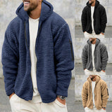 Coat Men's Autumn and Winter Double-Sided Velvet Warm Jacket Loose Hooded Casual Jacket