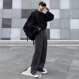 Riolio - WIDE STRAIGHT LOOSE PANTS - chill guy 90s fashion mens fashion