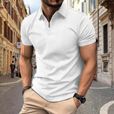 High-End Mesh Ice Silk Short-Sleeved Polo Shirt Men's Summer Casual Solid Color Plaid Nylon Slip Material