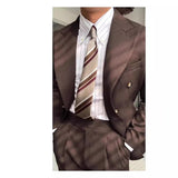 men’s fashion Spring Double-Breasted Lapel Suit Suit Business Wedding Banquet Solid Color Suit Naples High Sense Men