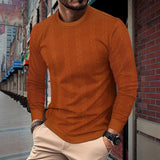 Riolio Autumn Men's Solid Color round Neck Long-Sleeved Sweater Men's Twist Pullover Sweater