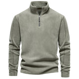 Men's Autumn and Winter Stand Collar Half Zipper Long-Sleeved Sweater Stand Collar Trendy Men's Polar Fleece Top