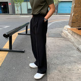 men’s outfits Draping Suit Pants Men's Summer Korean Style Trendy Casual Pants Straight Loose Suit Long Pants