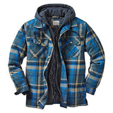 fall outfits men Men's Autumn and Winter Thickened Cotton-Padded Coat Plaid Long Sleeve Loose Hooded Jacket Jacket