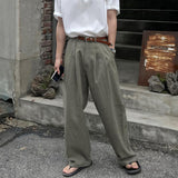 mens fall fashion Fashion Trendy Suit Pants Men's Autumn Loose Korean Style Wide Leg Mopping Casual Pants Long Pants