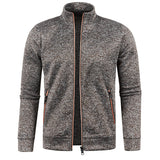 Riolio Autumn Winter Men's Zipper Knit Long Sleeves Thin Cashmere Fashion Top Sweater Coat