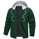 Corduroy Men's Cotton-Padded Coat Hooded Long Sleeve Cotton and Thickening Multi-Pocket Warm Cotton-Padded Coat Men