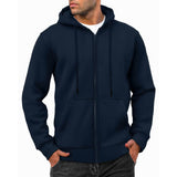 Men's Zipper Sweater Fleece-lined Hoodie Sports Sweater Jacket Men's Casual Fleece-lined Top