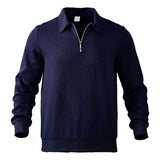 Autumn and Winter American Retro Jacquard Long Sleeve Lapel Zipper Men's Loose Casual Sweater