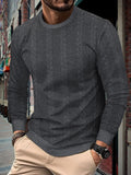 Autumn Men's Solid Color round Neck Long-Sleeved Sweater Men's Twist Pullover Sweater