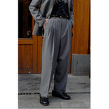 fall wardrobe capsule American Retro Classic Loose High Waist Wide Leg Straight Double Pleated Draping Gentleman Suit Drop Casual Pants