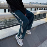 mens outfits Casual Sports Pants Men's and Women's Same Hong Kong Style Ins Straight Wide-Leg Pants Youth Fashion Loose Long Pants