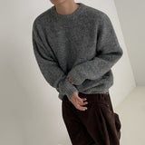 mens fashion Sweater Men's Autumn Korean Style Trendy Lazy Pullover Loose round Neck Top