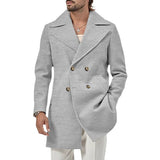 Men's Winter Lapel Double-Breasted Fit Overcoat Coat Trench Coat