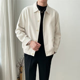 2000s fashion Spring and Autumn Men's Casual Apricot Lapel Workwear Jacket Slim Korean Style Trendy Short Profile Jacket