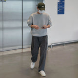 winter outfits men Retro Corduroy Casual Pants Men's Autumn New Korean Style Trendy Loose Straight Wide-Leg Pants