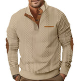 Autumn and Winter Men's Outdoor Jacket Jacquard Plaid Casual Stand Collar Long-Sleeved Sweater Men