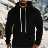 American Men's Composite Polar Fleece Outdoor Long Sleeve Pullover Hooded Casual Sweater