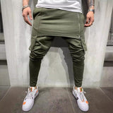 picture day outfit New Men's Slim-Fit Personality Casual Two-Layer Sports Trousers Men