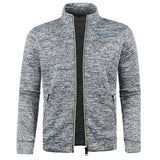Riolio Autumn Winter Men's Zipper Knit Long Sleeves Thin Cashmere Fashion Top Sweater Coat