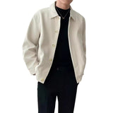 2000s fashion Spring and Autumn Men's Casual Apricot Lapel Jacket Loose Korean Style Trendy Short Profile Jacket