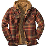 fall outfits men Men's Autumn and Winter Thickened Cotton-Padded Coat Plaid Long Sleeve Loose Hooded Jacket Jacket