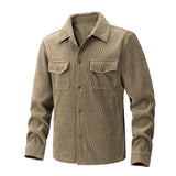 Double-Sided Coat Spring and Autumn Corduroy Casual Men's Fashion Slim Solid Color Men's Top