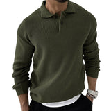 fall outfits men Lapel Sweater Men's Fashion Urban Slim-Fit Long-Sleeved Knitted Sweater 2024 Autumn New Men's Clothing