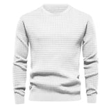 Men's Autumn and Winter Men's Sweater Thin Small Plaid Loose round Neck Casual Long Sleeve T-shirt Men