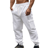 Autumn and Winter Fleece-lined Men's Casual Multi-Pocket Overalls plus Size Sports Casual Trousers Men