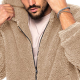 tailgate outfit Men's Winter Double-Sided Arctic Velvet Warm Hooded Zipper Casual Jacket Jacket