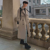 fall mens outfits Autumn and Winter Korean Men's Mid-Length over-the-Knee Trench Coat Double-Breasted Elegant Trendy Coat Handsome Drop-Shoulder Coat