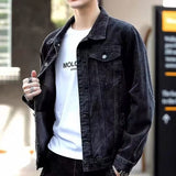 black men fashion urban Denim Coat Men's New Spring and Autumn Casual Handsome Workwear Jacket Men's Trendy Top Clothes