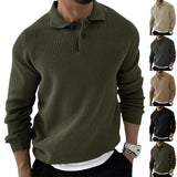 Riolio fall mens outfits Lapel Sweater Men's Fashion Urban Slim-Fit Long-Sleeved Knitted Sweater 2024 Autumn New Men's Clothing