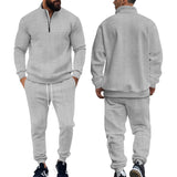 Autumn and Winter Men's Two-Piece Sweater Jacquard Street Fashion Casual Sportswear Suit