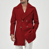 Men's Winter Lapel Double-Breasted Fit Overcoat Coat Trench Coat