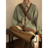 guys clothing styles Autumn and Winter Loose American Fashion All-Matching Brown Vintage Knitted Cardigan Vest Sweater Vest Men's Japanese Style