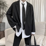 semi formal men outfit Hong Kong Style Suit Jacket Men's Small Suit Casual British Style Ruffle Handsome Top Autumn Student All-Match Internet Celebrity Retro