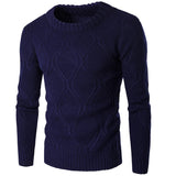 man outfit 2024 Men's round Neck Rhombus Sweater Fashion Thickened Pullover Long Sleeve Youth Sweater