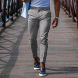 mens clothing styles casual European Size Business Casual Men's Pants Loose plus Size Elastic Waist Lace-up All-Match Solid Color Trousers Men