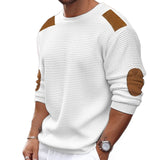 mens fall fashion Autumn and Winter New Men's Sweater round Neck Long Sleeve Stitching Pullover Sweater Slim Sweater