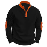 Color Matching Autumn and Winter Loose Casual Fleece-lined Stand Collar Pullover Half Zipper Long Sleeve Sweater