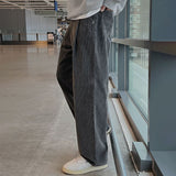 winter outfits men Retro Corduroy Casual Pants Men's Autumn New Korean Style Trendy Loose Straight Wide-Leg Pants