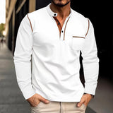 Spring and Summer Men's Long-Sleeved Stand Collar Polo Shirt Sweater Men's Bottoming Shirt